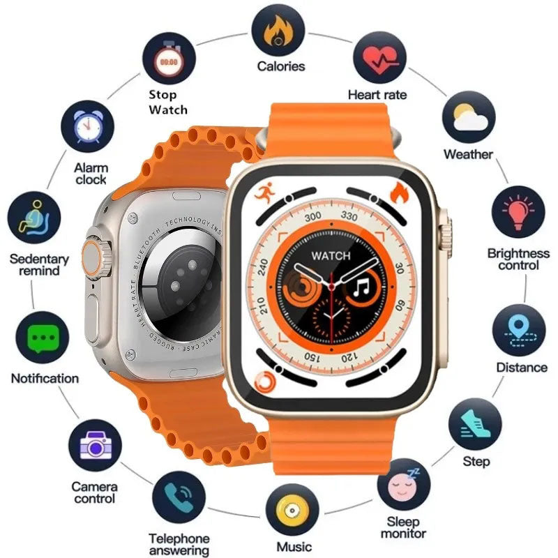 Watch 8Ultra Smart Watch, Compatible With iPhone & Android - Premium Quality